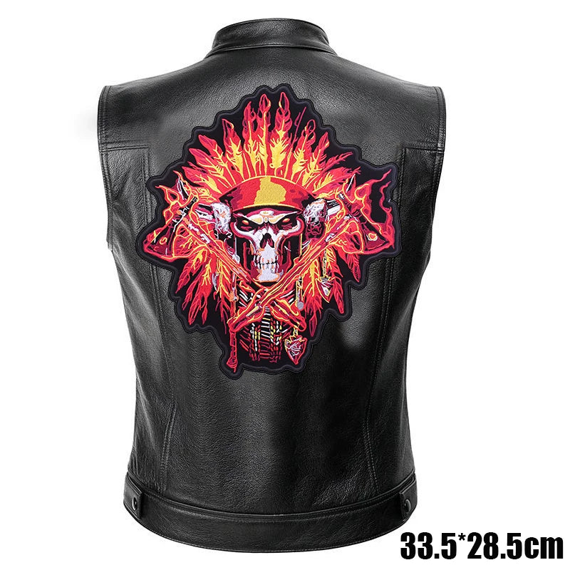 Patches Bordados Grandes para Costurar ou Termocolantes em Couro, Jeans, Roupas, DIY, Motocicleta, Biker, Punk