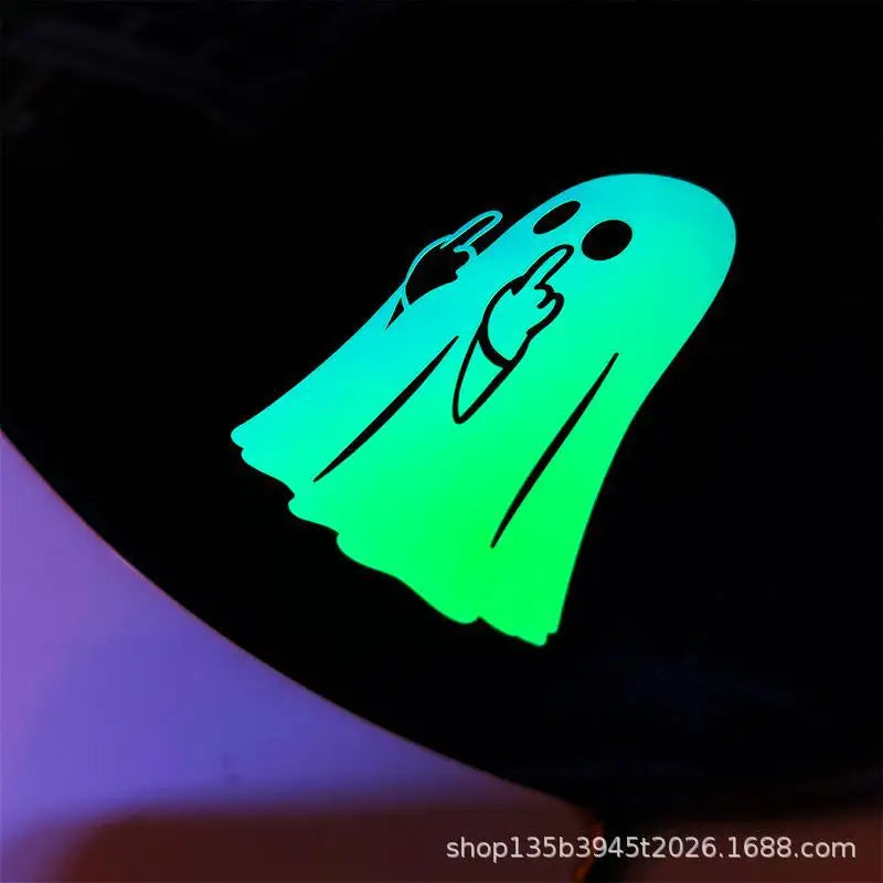 Adesivo Decorativo de Halloween com Fantasma Brilhante, Criativo e Personalizado para Carro e Motocicleta, Padrão Engraçado para Aplicar na Carroceria