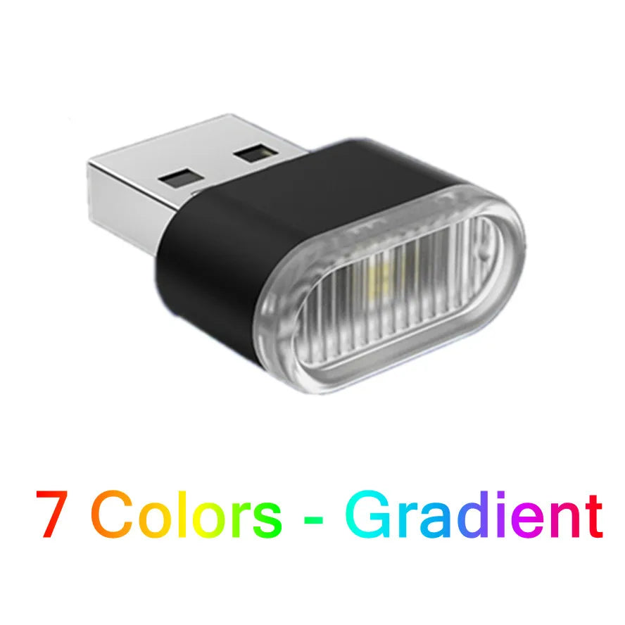 Usb carro mini led atmosfera luzes interior do carro lâmpada decorativa de néon iluminação emergência universal pc portátil plug and play