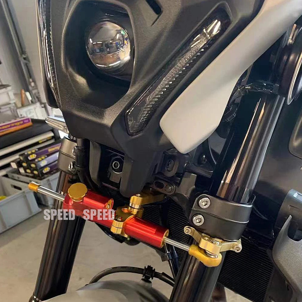 Suporte estabilizador para amortecedor de direção de motocicleta, suporte para yamaha mt 09 mt09 sp 2021 2022 2023, acessórios de segurança para oscilação de velocidade