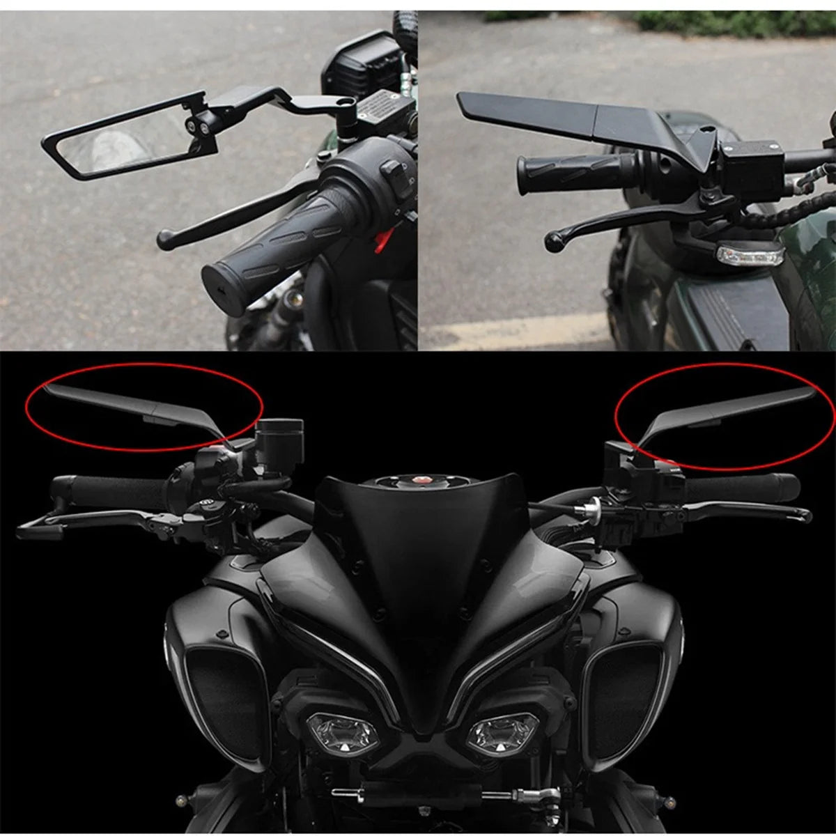 Espelhos Retrovisores Ajustáveis para Motocicletas Honda NMAX PCX AERO YAMAHA XMAX DUKE 990, Kits de Espelhos Laterais Stealth Winglets