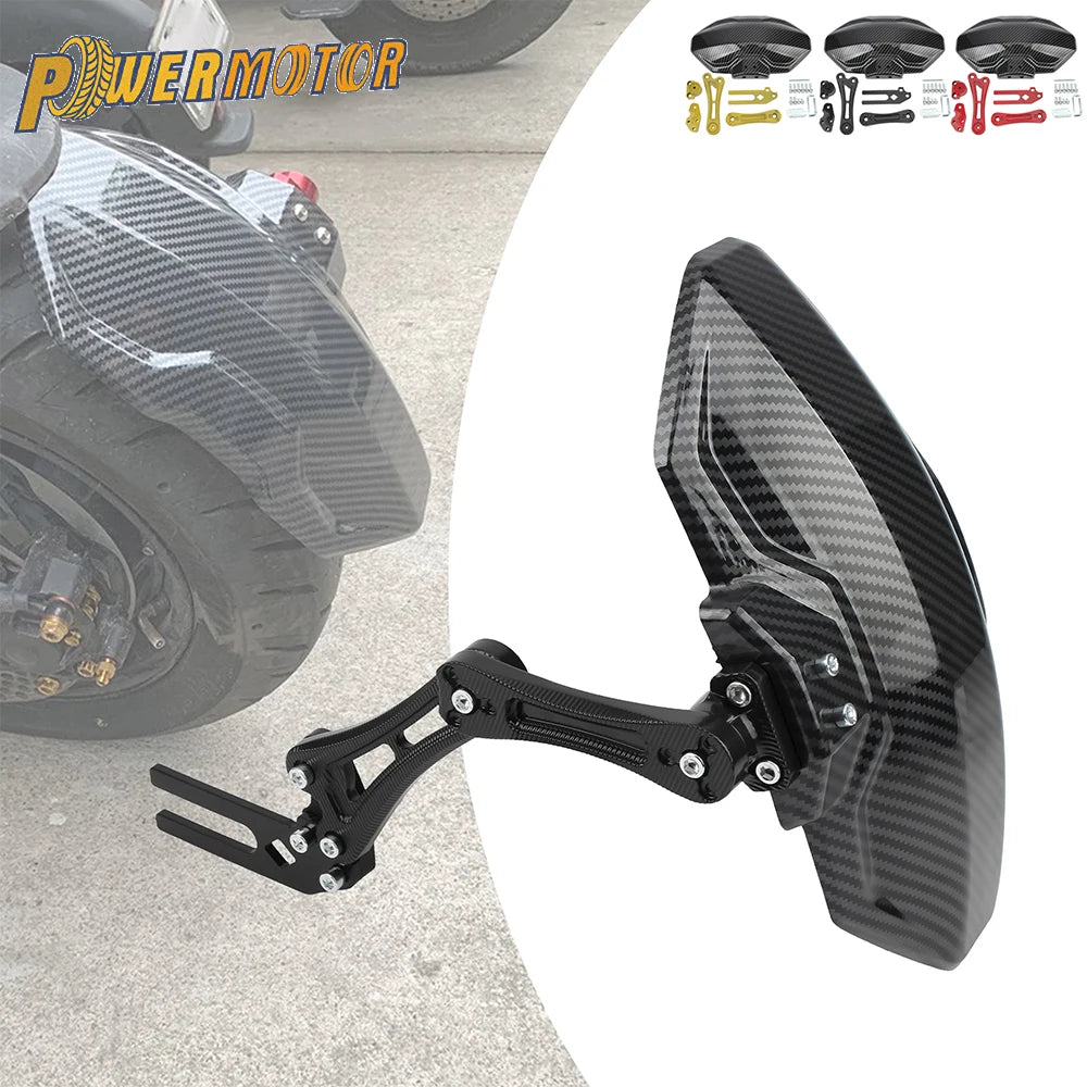 Para-lamas extensor ajustável para roda traseira de motocicleta, transferência de água, liga de alumínio, acessórios universais para scooters