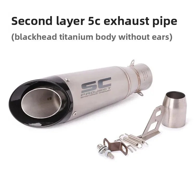 Silenciador de Escape SC de Dupla Camada, Som de Corrida Alto, Muffler Modificado Compatível com Ninja Z250 Z300 ZX10 MT07 MT09 R25 R3 R6
