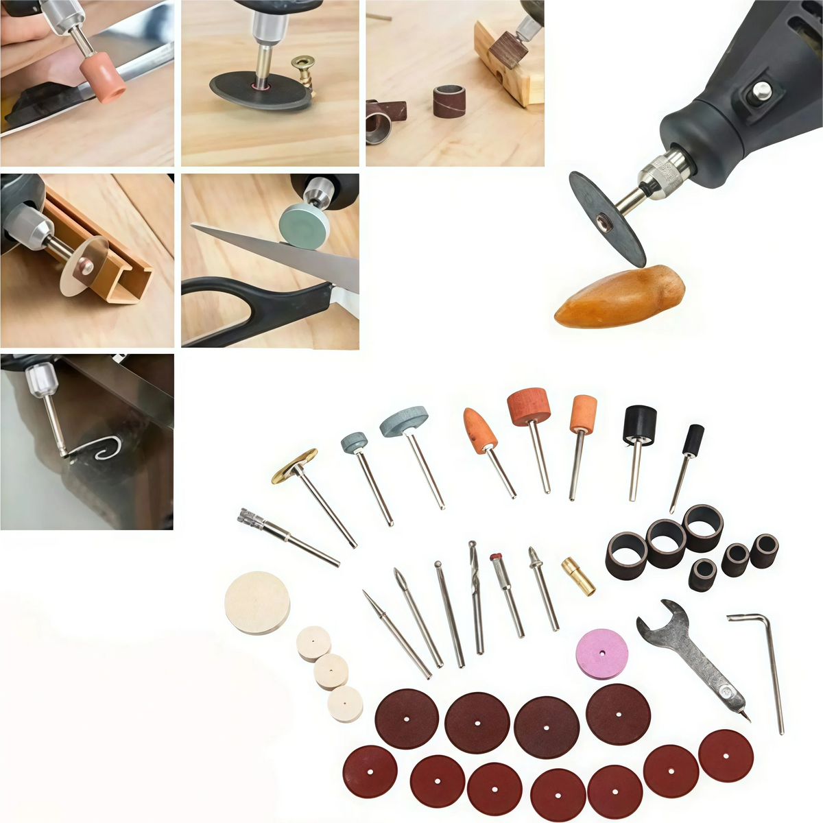 40 pçs mini broca elétrica multi ferramenta rotativa acessórios kits de polimento moagem cabeça moedor para lixar moagem polimento