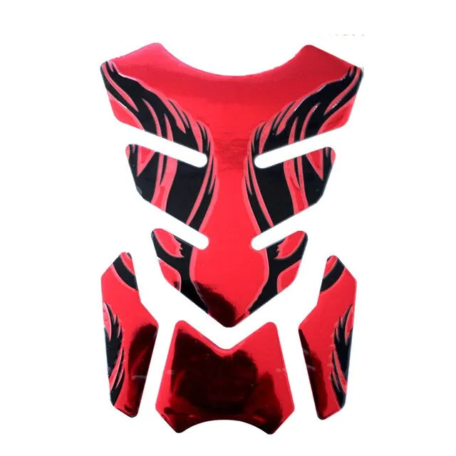 1pc Motocicleta Tankpad Adesivo Fishbone 3D Tank Pad Adesivos Oil Gás Protector Cover Decoração Flame Motocicleta Acessórios