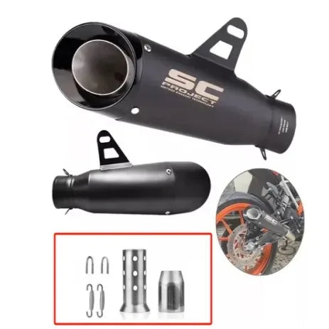 Silenciador de Escape SC de Dupla Camada, Som de Corrida Alto, Muffler Modificado Compatível com Ninja Z250 Z300 ZX10 MT07 MT09 R25 R3 R6