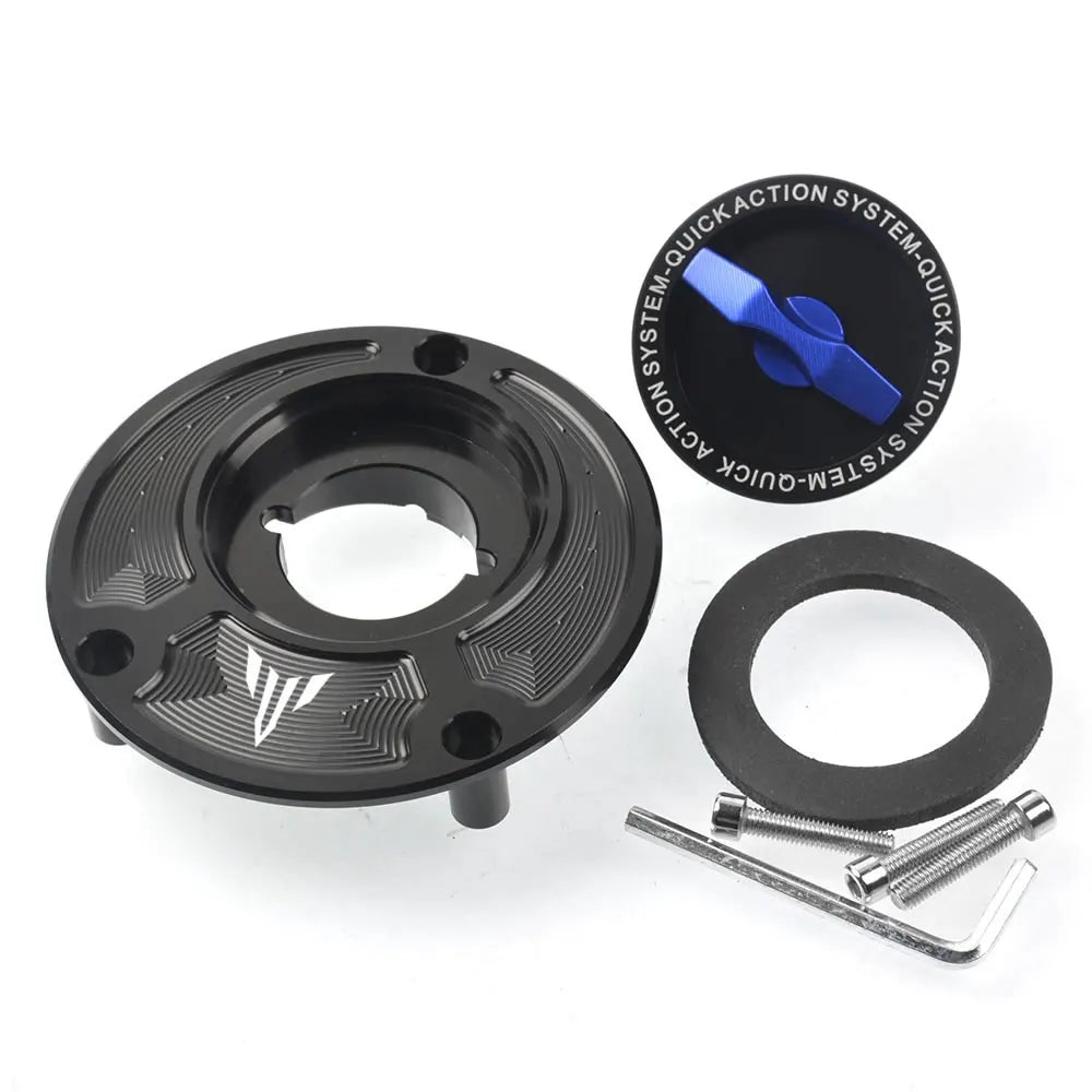Tampa do tanque de combustível de abertura rápida sem chave em liga de alumínio para motocicletas, acessórios para MT-01 MT-03 MT07 MT-09 MT-10 MT-125 MT-15