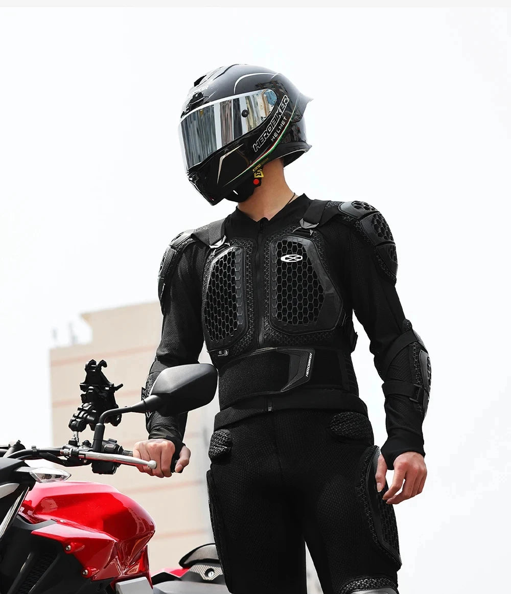Nova jaqueta de armadura de motocross fora de estrada equipamento de proteção de motocicleta anti acidente peito volta estofamento calças jaqueta de moto ce certificado