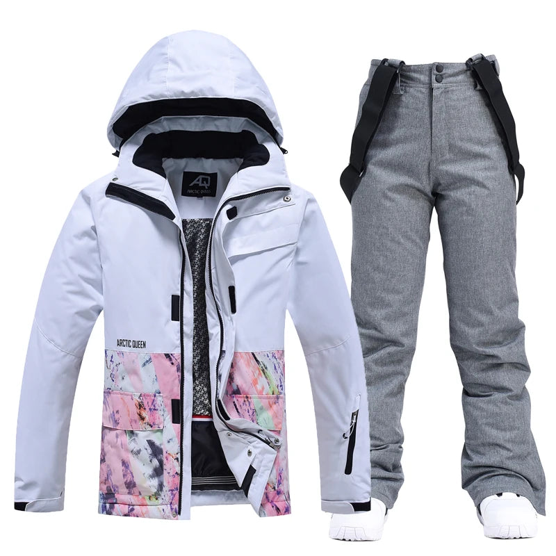 Roupa de neve masculina e feminina, roupas para snowboard, roupas de inverno, esqui, conjuntos de jaqueta e calça de neve, roupas de snowboard, feminino