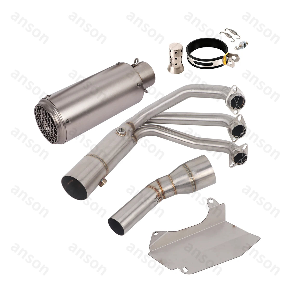 Sistema de Escape Completo com Coletor para CF-Moto 675SR-R 675NK 675SS 2024, Tubo de Ligação Frontal com Silenciador e Sensores