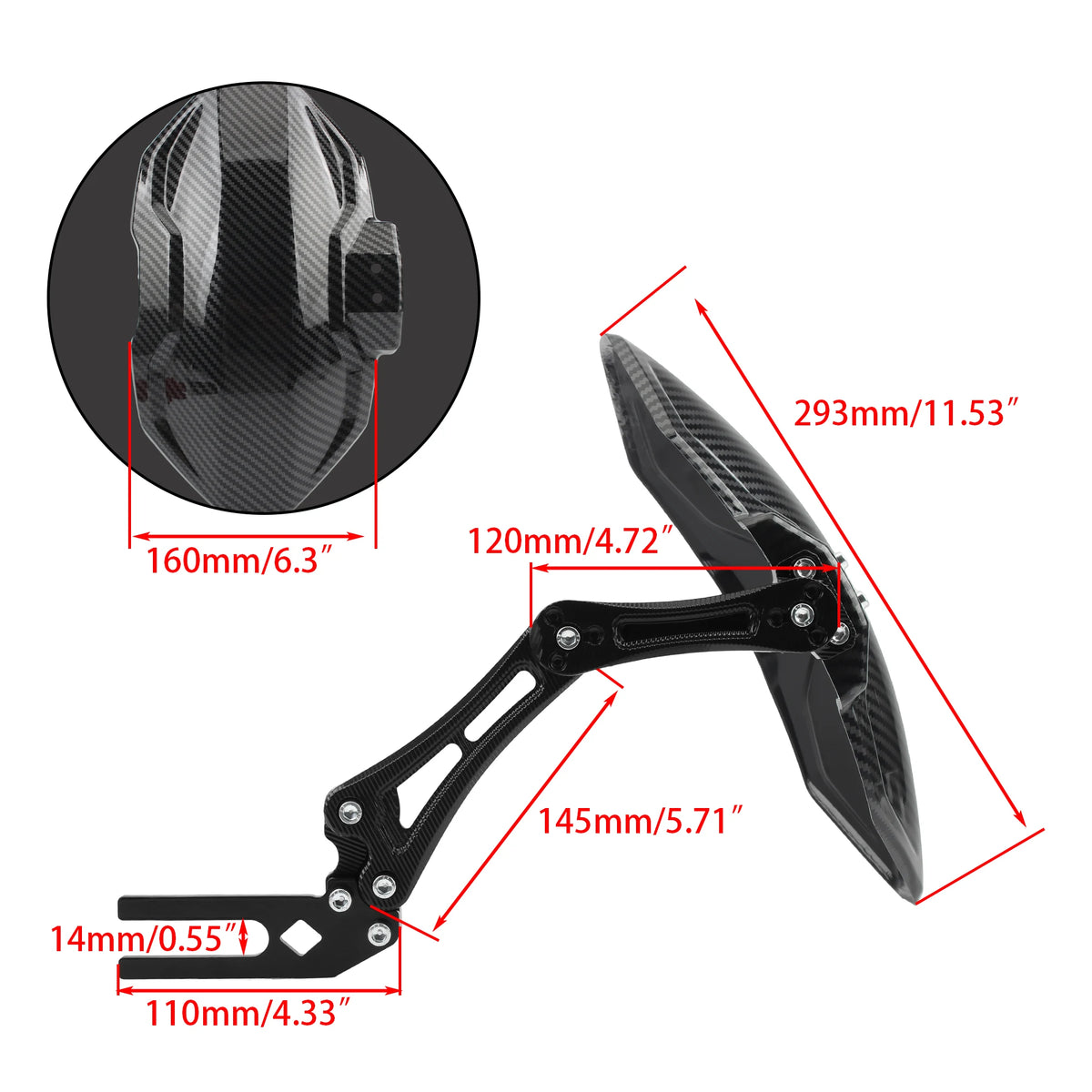 Para-lamas universal para roda traseira, liga de alumínio ajustável para motocicleta, para yamaha, honda, kawasaki, suzuki, cfmoto acima e mais