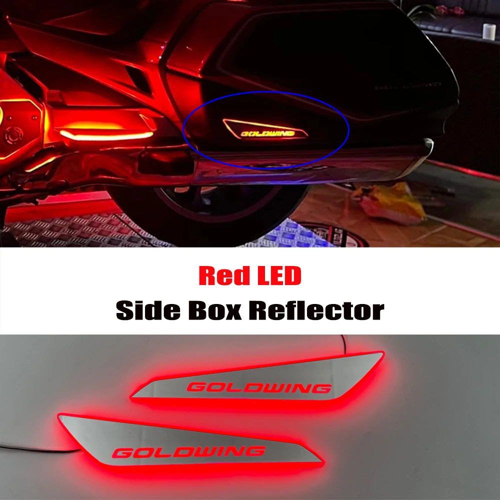 Goldwing 1800 goldwing1800 novos acessórios refletor dianteiro da motocicleta luzes led caixa lateral traseira refletor para honda gl1800 2018-
