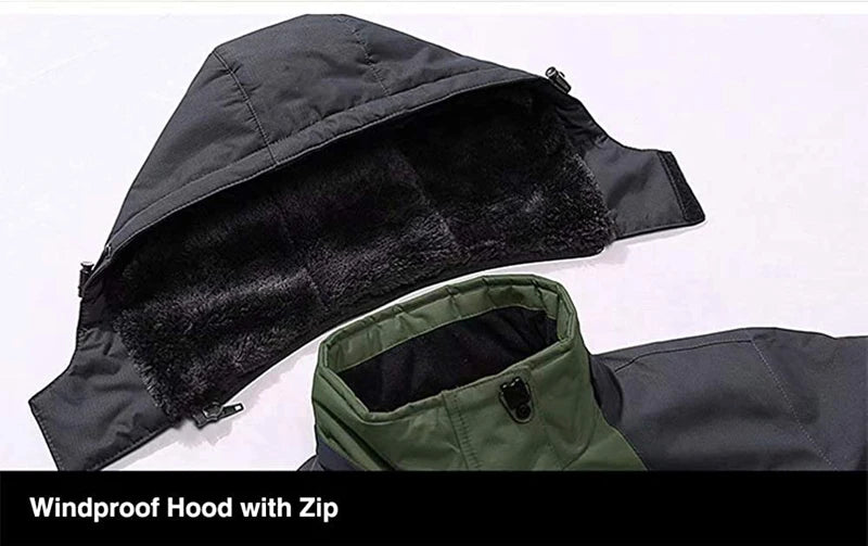 Conjunto de Esqui e Snowboard Masculino de Inverno: Jaqueta e Calça de Fleece Grossas, Quentes, Impermeáveis e à Prova de Vento