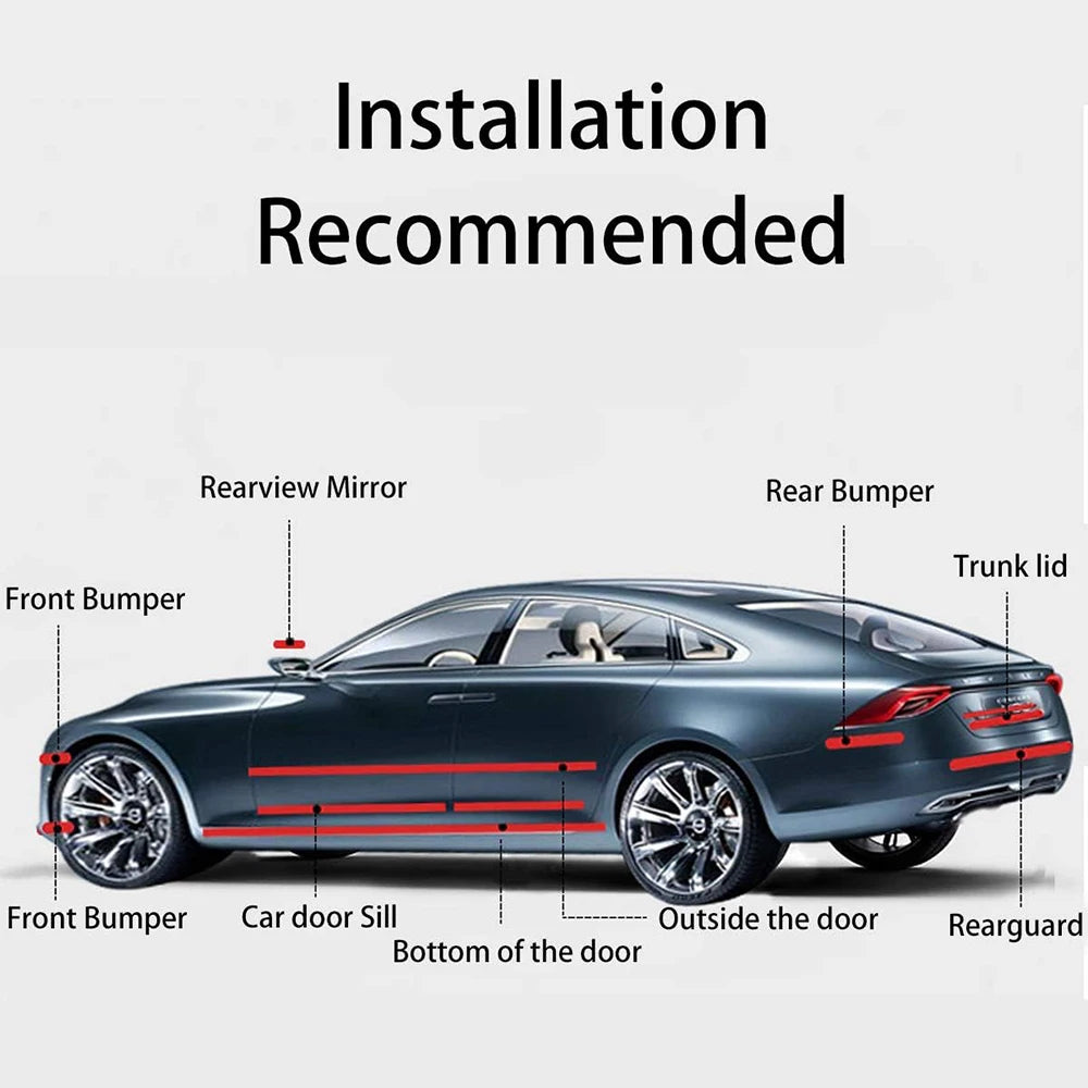 3d nano fita de fibra de carbono do carro preto porta borda guardas espelho lateral anti-risco tira de colisão à prova dwaterproof água protetor filme fita