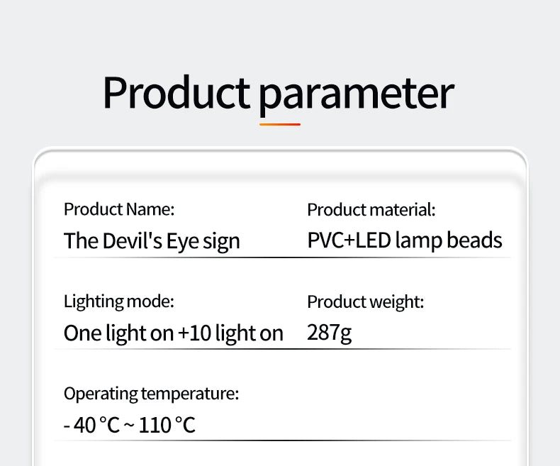 Luz LED RGB Olho do Diabo, 11 Modos, à Prova d'Água, Luz Traseira para Janela, Lâmpada Decorativa Universal para Veículos com Modos de Flash.