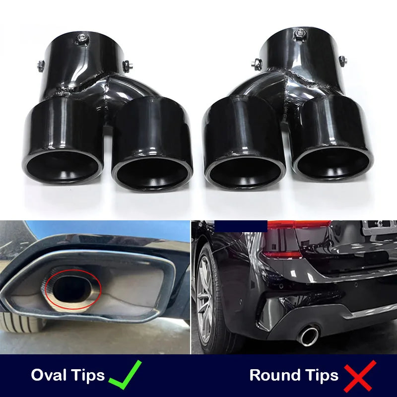 Ponta de escape de fibra de carbono quad para bmw g20 g21 m340i m240i g42 m440i m desempenho silenciador de escape ponta sistema de escape