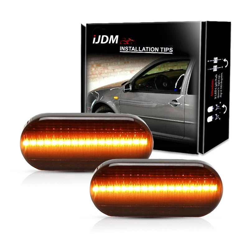 Indicador luminoso dinâmico do sinal de giro, marcador lateral, VW Bora, Golf 3, 4, MK4, Jette, Lupo, Passat Z2, 3BG, Polo SB6, SEAT, Ibiza, T5, 2 Pcs