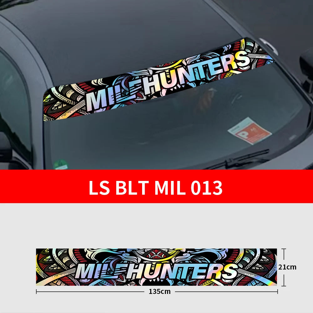 Milfunters carro decorativo à prova dwaterproof água pára-brisa dianteiro personalizado criativo adesivos carro diy moda novo estilo decalque