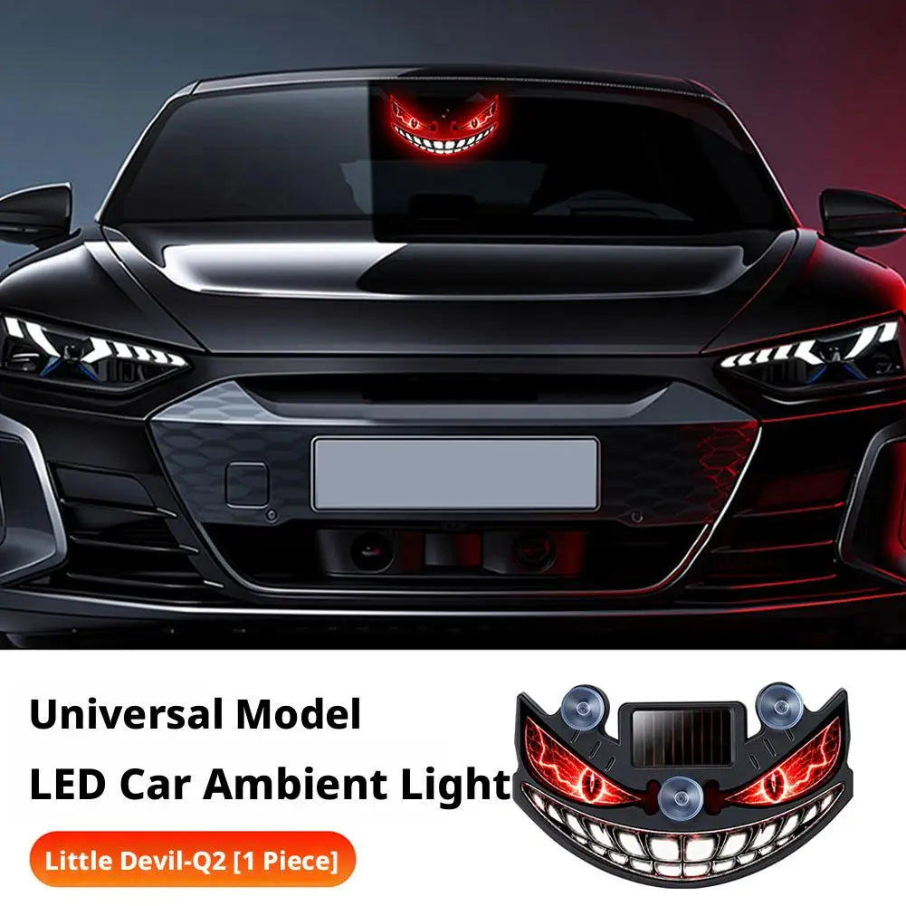 Luz de Advertência LED para Carro, Luz Solar de Olho de Demônio, Luz de Advertência Dinâmica com Efeito de Flash, Luzes de Sinalização de Segurança Universal para Veículos