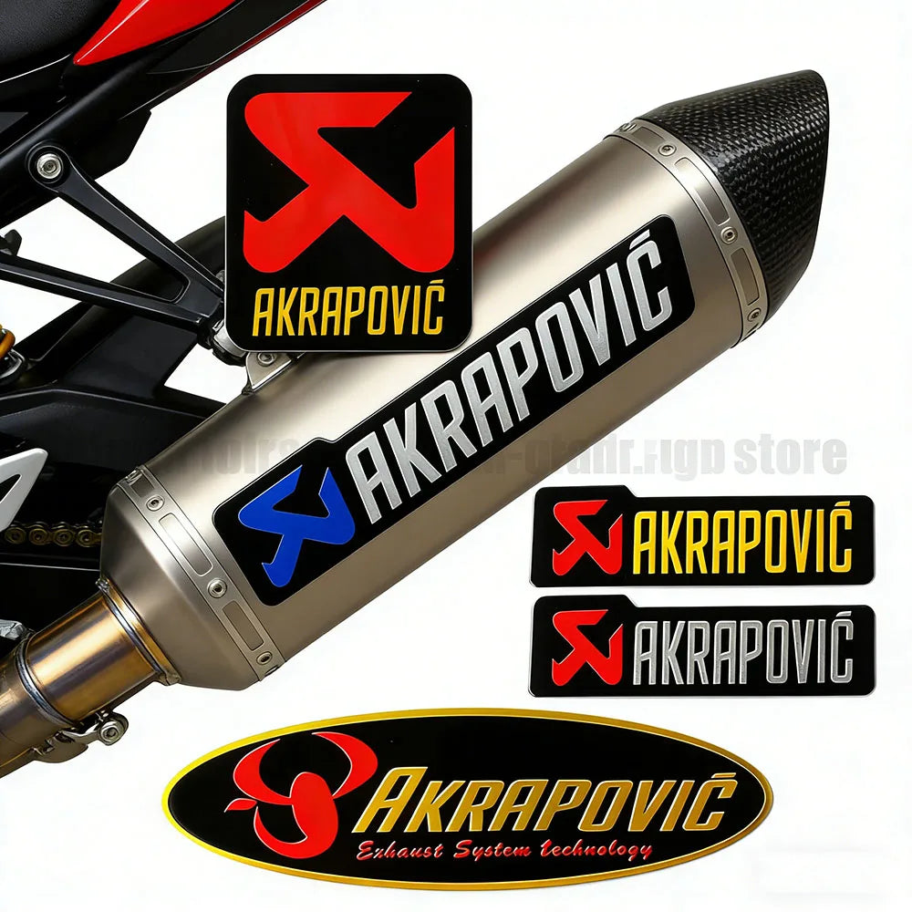 Adesivos de Metal para Escapamento de Motocicleta Akrapovic, Emblemas de Alumínio, Decalques de Logotipo para Silenciador de Moto, Acessórios para Motocicletas