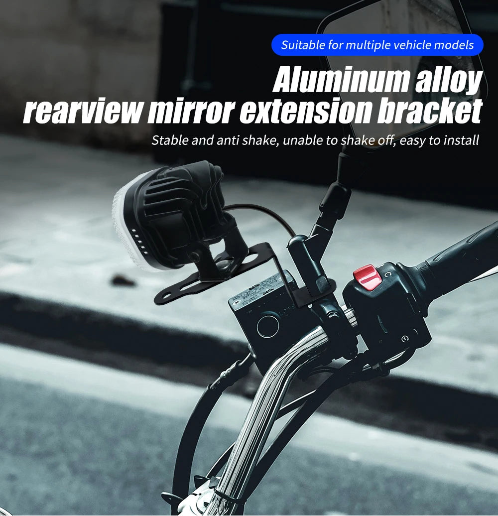 1/2 pçs motocicleta led spotlight monta suporte de extensão espelho retrovisor dianteiro liga alumínio em forma de z suporte do farol