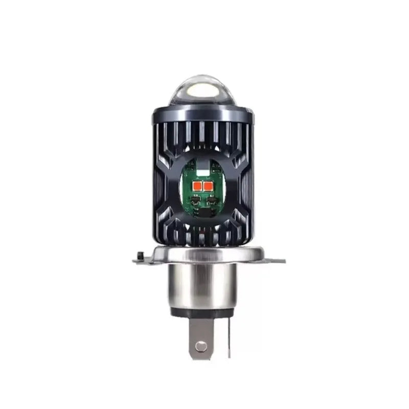 Farol LED para Motocicleta Heyword - 4 Modos de Iluminação, Mini Holofote com Luz Alta/Baixa Branca e Amarela, Olhos de Anjo