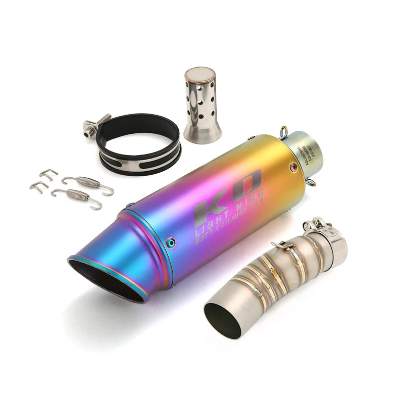 Tubo de escape para motocicleta CFMOTO, aço inoxidável, deslizamento, DB Killer removível, Escape Mid Link, DB Killer, 51mm, 2022 a 2024