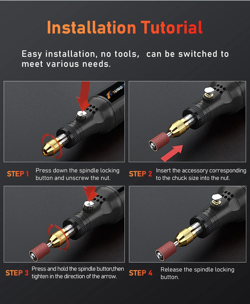 Ferramenta rotativa mini sem fio, furadeira elétrica, caneta de gravação recarregável por USB, para uso manual, polimento, perfuração, entalhe e trabalhos de bricolagem.