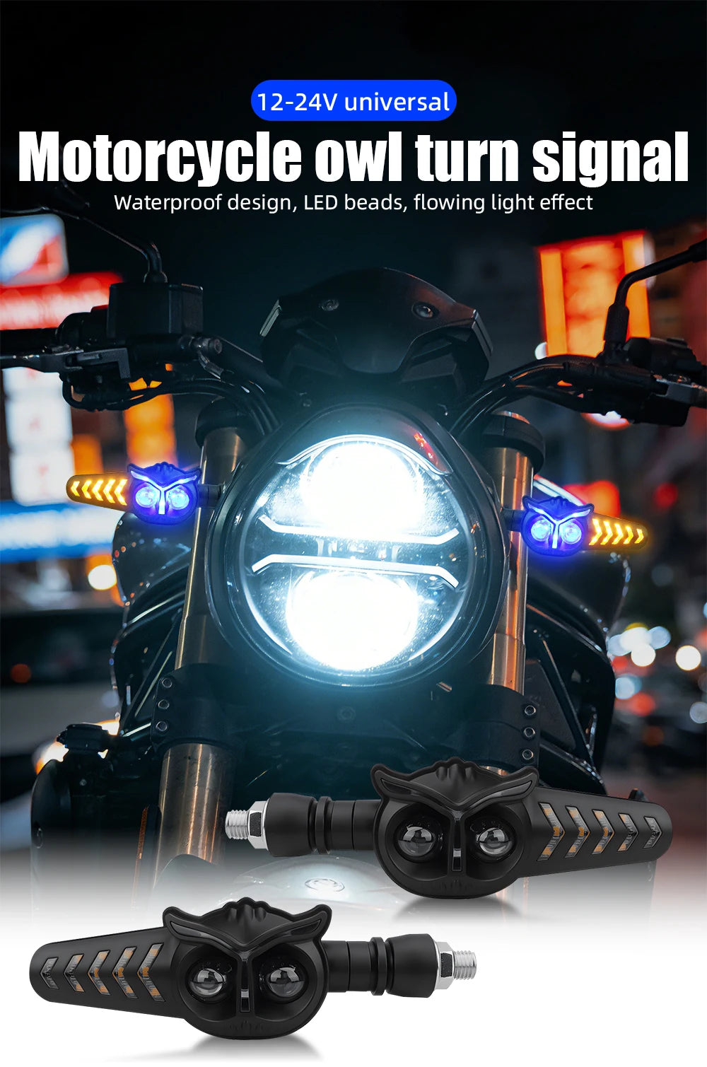 Luz de Sinalização LED para Motocicleta 2PCS 12V 24V, Lâmpada Indicadora de Pisca Segura, Lâmpada de Freio Traseira, Lâmpada Decorativa DRL para YAMAHA Honda