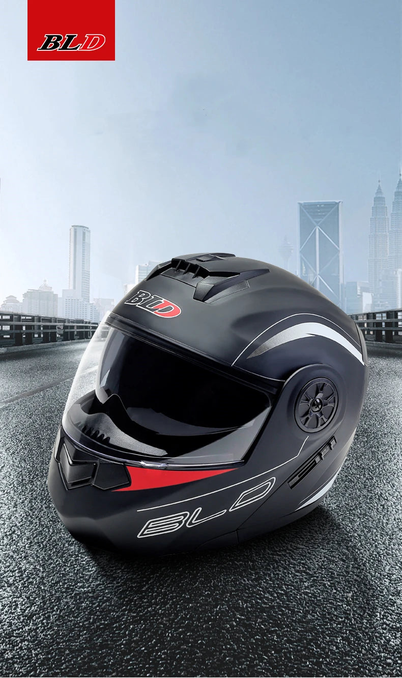 Bld masculino feminino moda dupla lente capacetes de corrida motocross modular flip up casco moto personalizado capacete rosto cheio da motocicleta