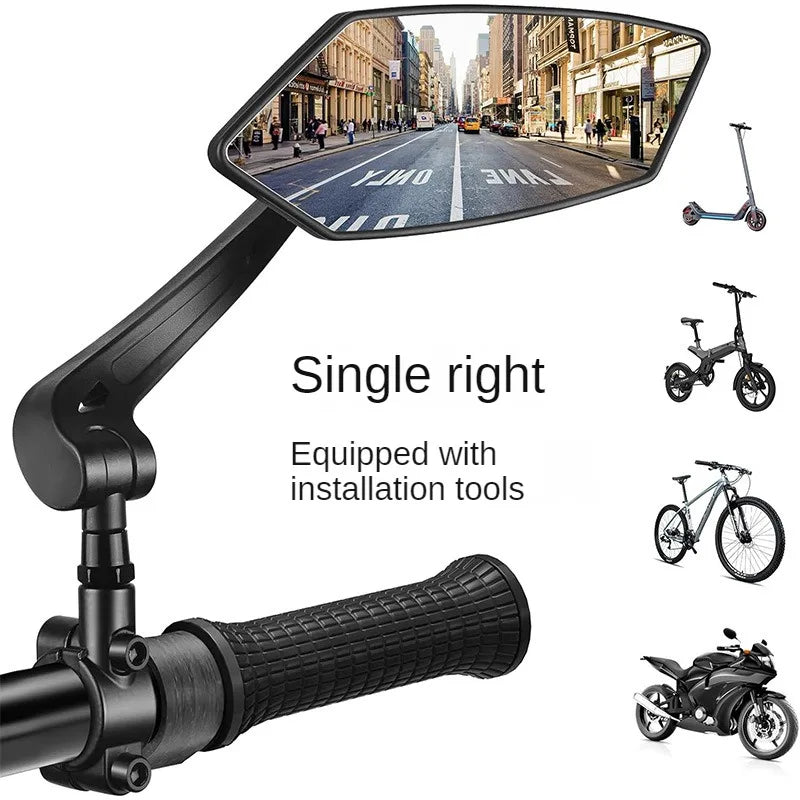 Bicicleta Retrovisor DOMEN 360 ° Girar espelho grande angular ajustável, guidão de bicicleta de estrada, espelhos retrovisores, acessórios de bicicleta