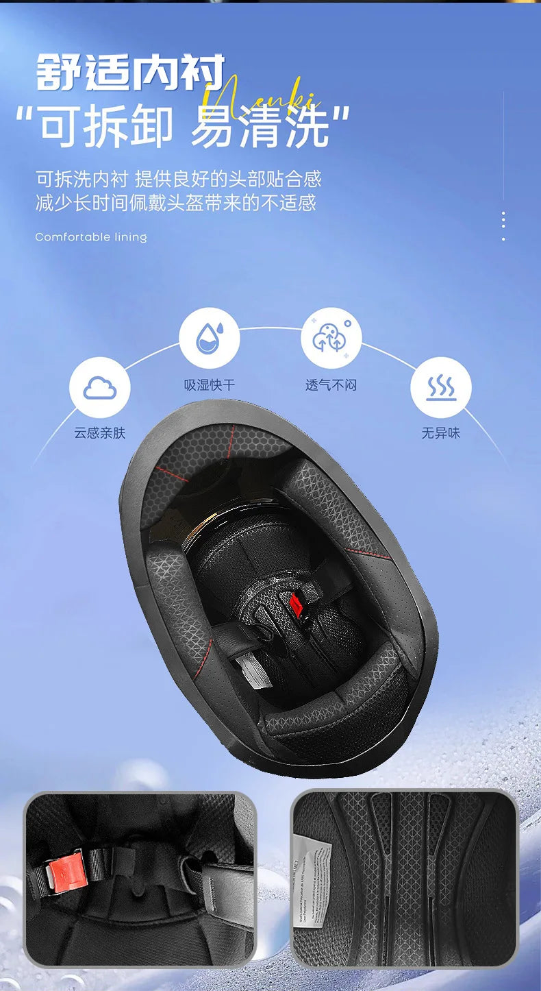 Capacete de Motocicleta Integral Certificado DOT para Todas as Estações com Design para Beber Água, Masculino e Feminino, para Pilotagem de Inverno
