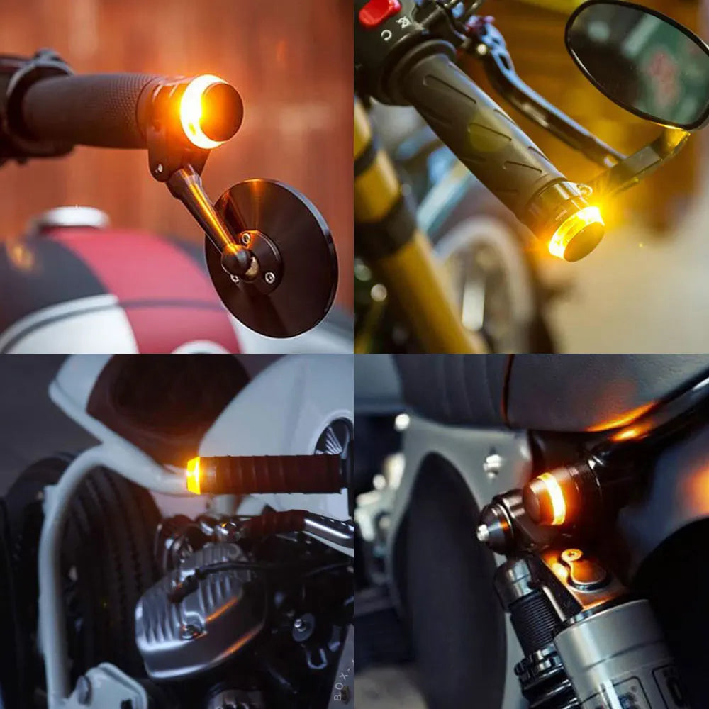 2 pçs motocicleta led lidar com barra de luz indicador final para sinal volta do carro led luz universal lidar com barra aperto plug lâmpada marcador lateral