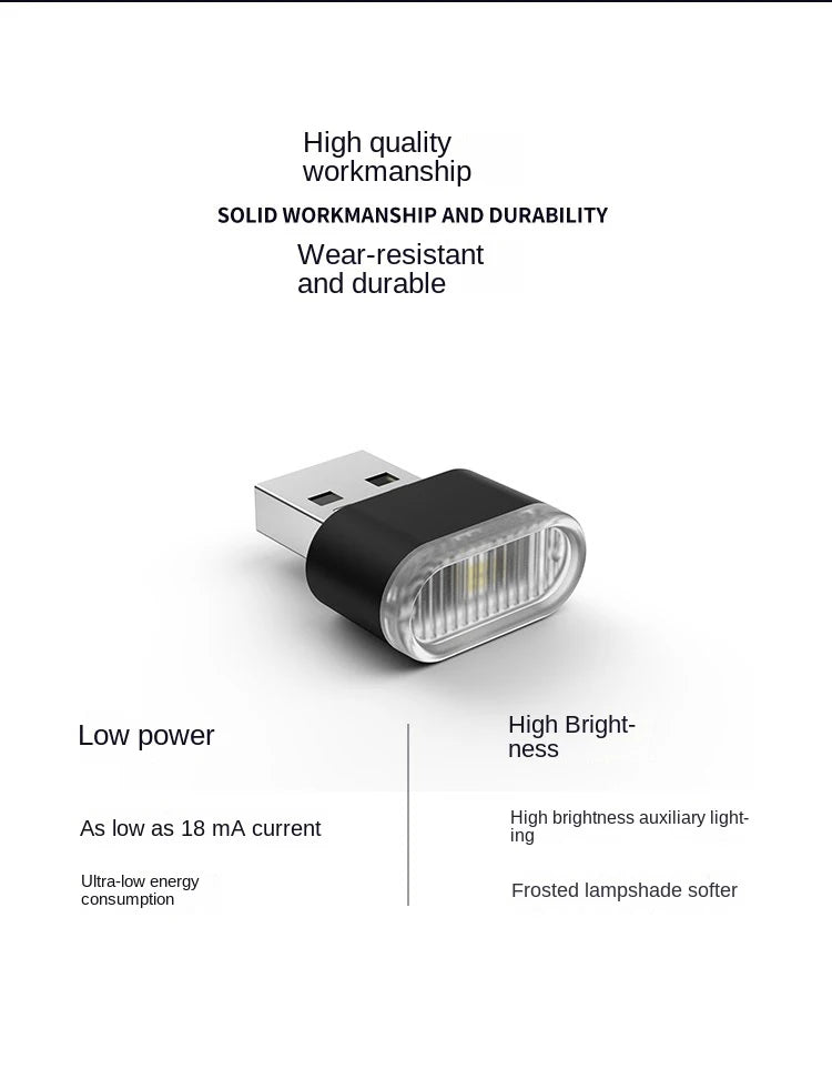 Usb carro mini led atmosfera luzes interior do carro lâmpada decorativa de néon iluminação emergência universal pc portátil plug and play