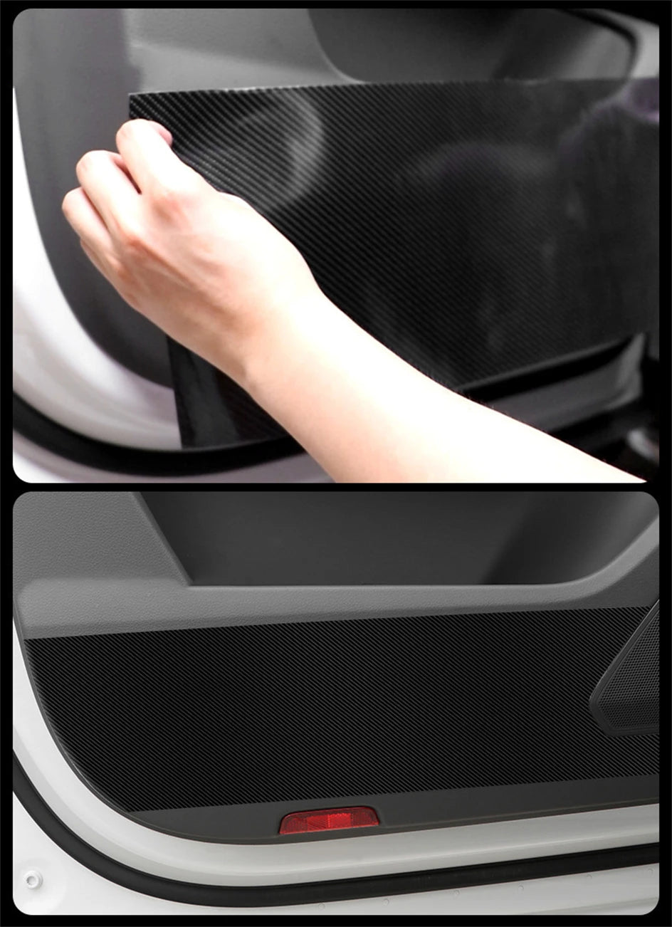 3d nano fita de fibra de carbono do carro preto porta borda guardas espelho lateral anti-risco tira de colisão à prova dwaterproof água protetor filme fita