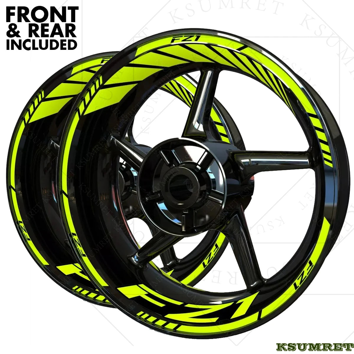 Adesivo de roda de vinil FZ1 Conjunto de adesivos de decalque de aro de motocicleta com logotipo FZ1
