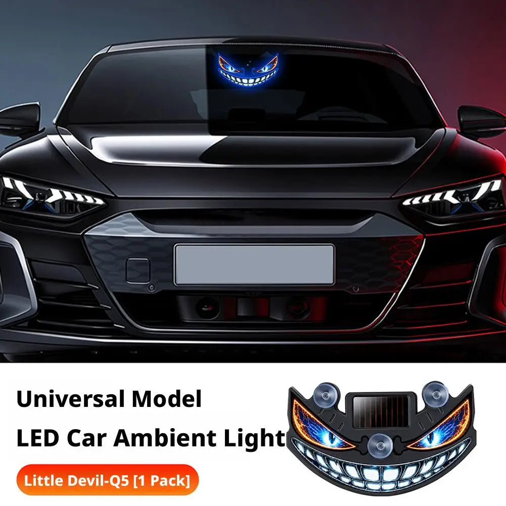 Luz de Advertência LED para Carro, Luz Solar de Olho de Demônio, Luz de Advertência Dinâmica com Efeito de Flash, Luzes de Sinalização de Segurança Universal para Veículos