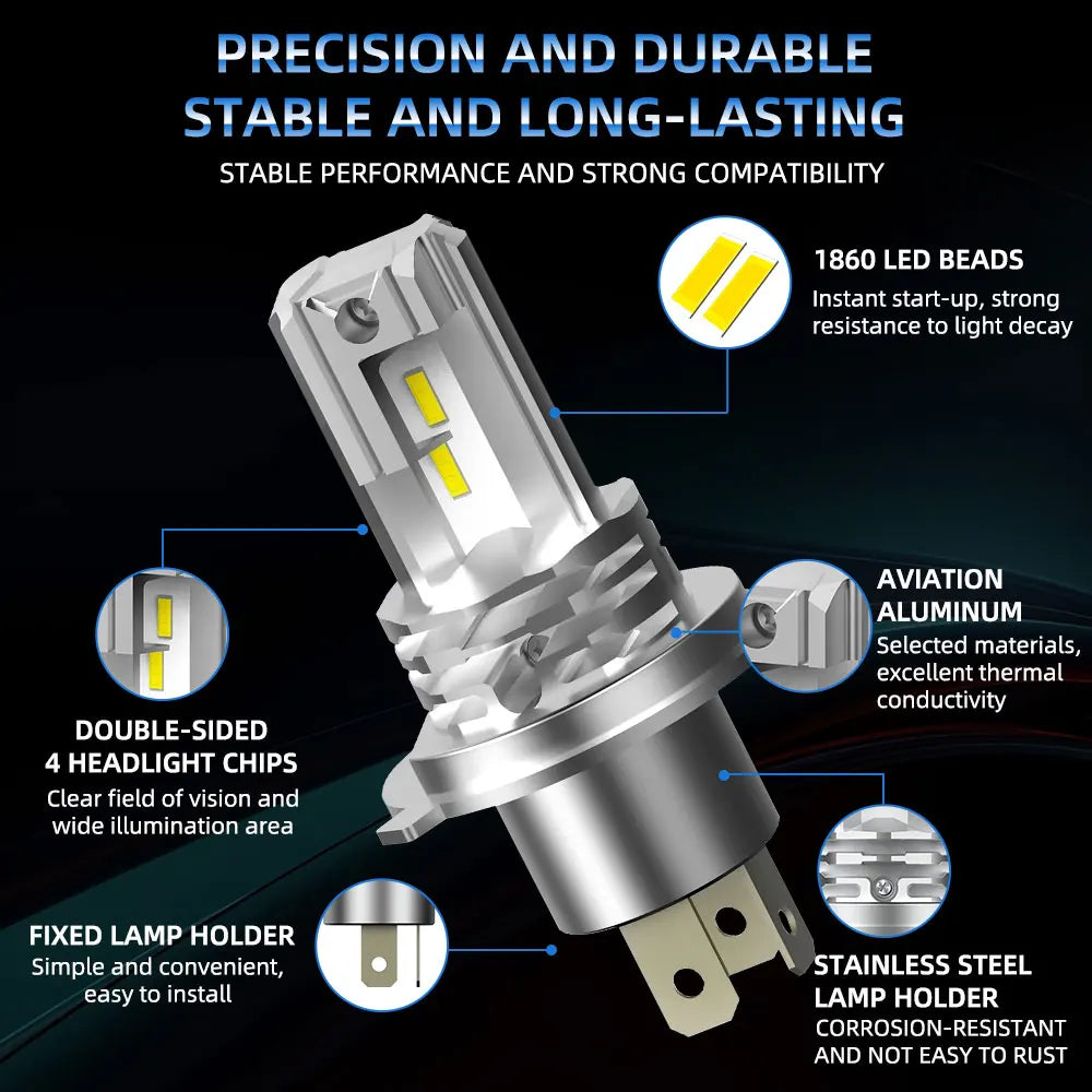 H4 led lâmpadas de farol da motocicleta hi lo feixe moto luzes para yamaha kawasaki suzuki h4 lâmpada led com canbus farol da motocicleta