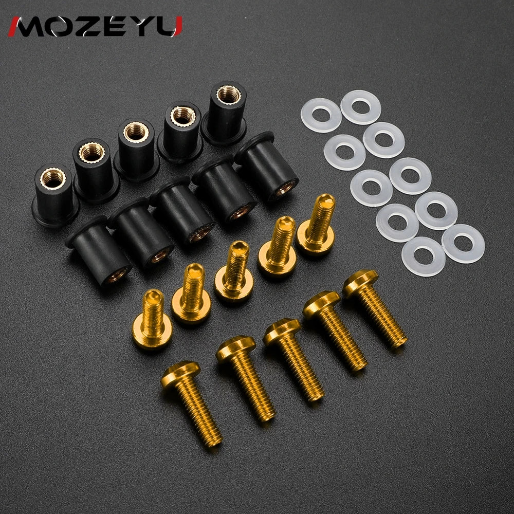 M5 10 pçs parafusos de carenagem kits fixadores parafuso pára-brisa 2024 para bajaj pulsar 150 clássico 150 DTS-i ns160 ns200 rs200 ct100 150 ns