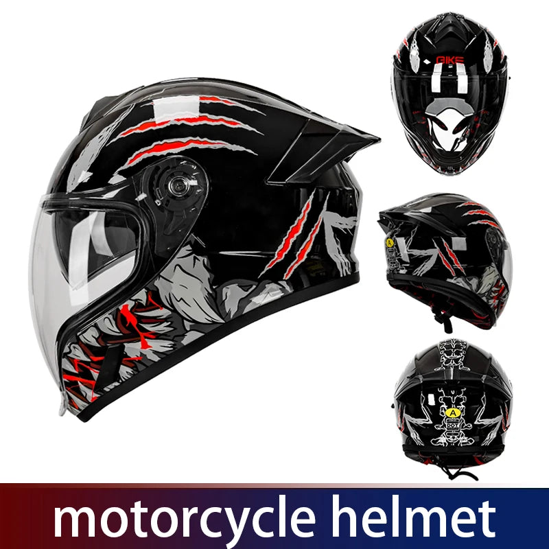 Capacete para Motocicleta, Capacete Aberto, com Viseira Dupla para Homens e Mulheres, Capacete de Inverno para Todas as Condições Climáticas, Certificação 3C e DOT