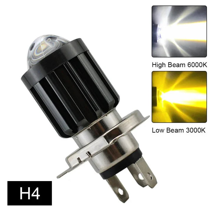 1 pçs 12v de alta qualidade h4/hs1 h6/ba20d 15w led 6 cob lâmpada do farol da motocicleta 1200lm 6000k hi/lo feixe luz branca amarela