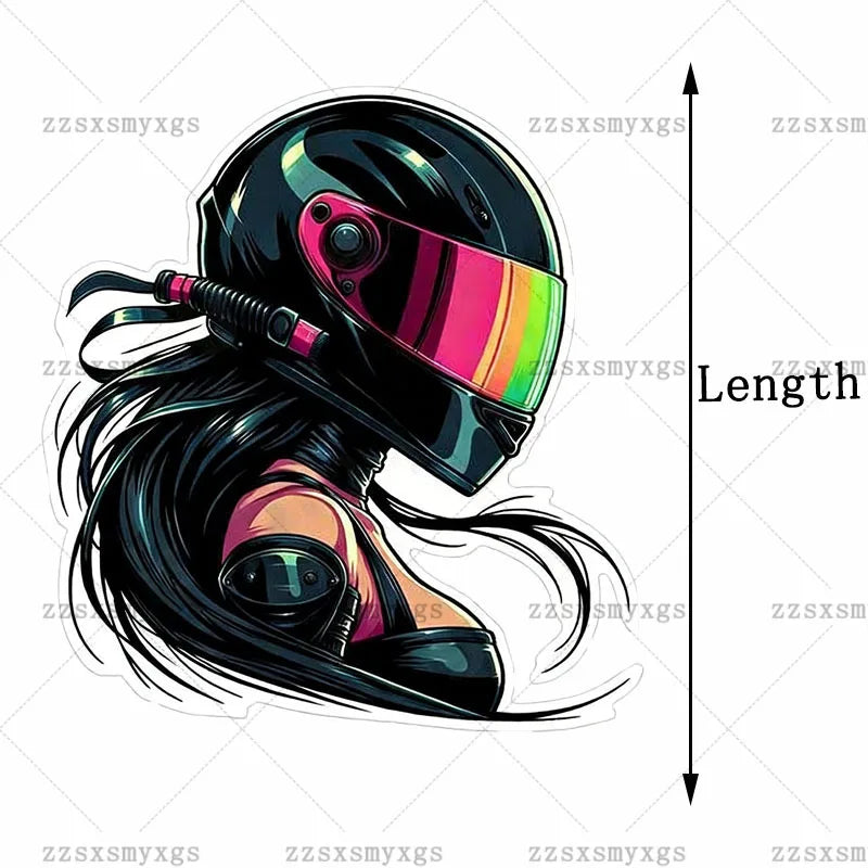 Adesivos de carro para meninas com tema escuro, adequados para corpo de carro, pára-brisa, capacete de motocicleta, porta-malas, decalque de vinil, acessórios de carro