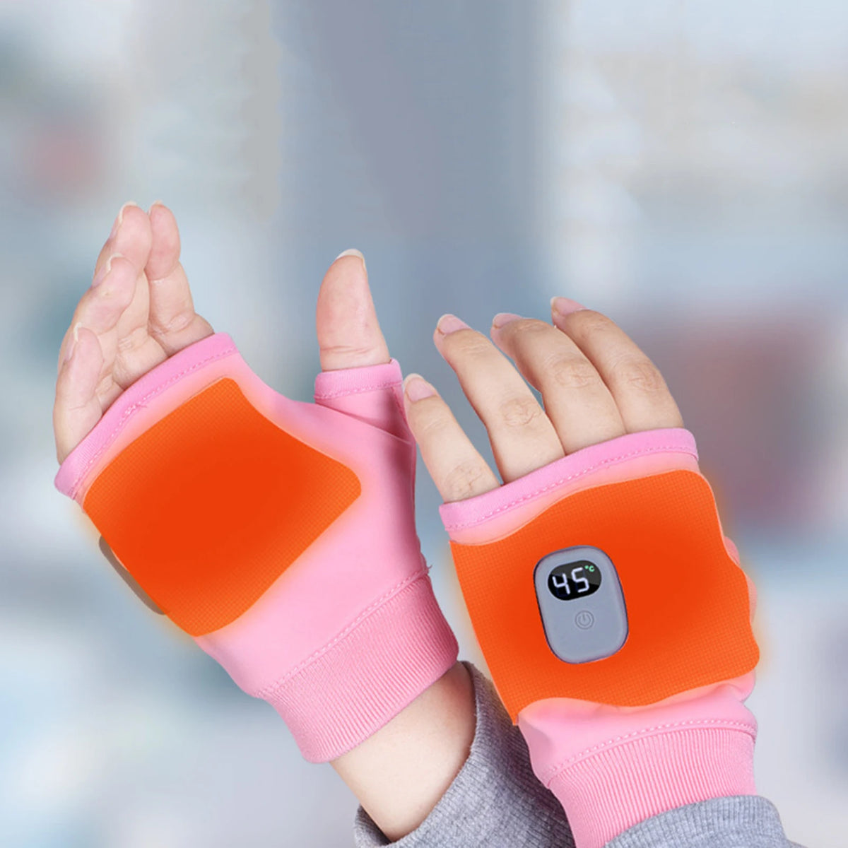 Luvas elétricas aquecidas usb, bateria recarregável de 2000mah, configurações de 3 temperaturas, luvas sem dedos, aquecedores de mãos inteligentes sem fio