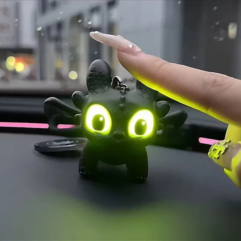 Novo Enfeite Miniatura de Desenho Animado Como Treinar Seu Dragão Desdentado com Olhos que Acendem e Piscam, Efeito de Luz, Asas Móveis e Pingente