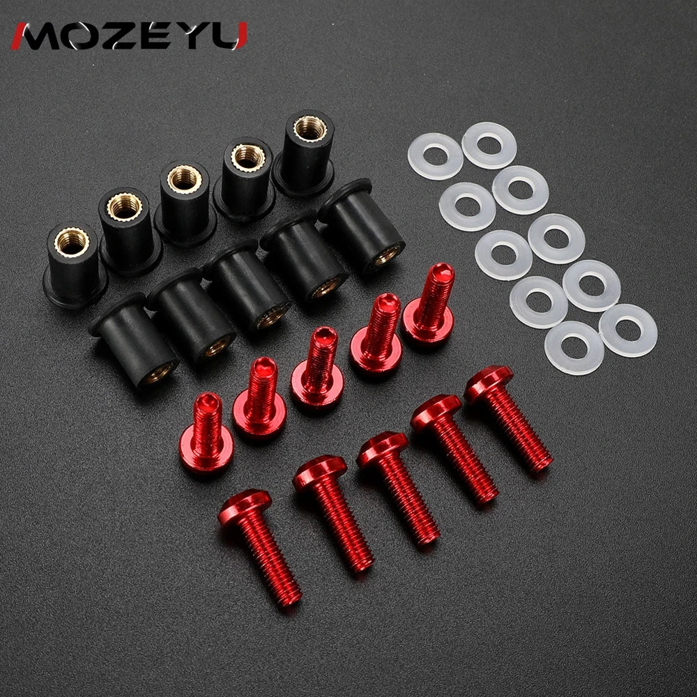 M5 10 pçs parafusos de carenagem kits fixadores parafuso pára-brisa 2024 para bajaj pulsar 150 clássico 150 DTS-i ns160 ns200 rs200 ct100 150 ns