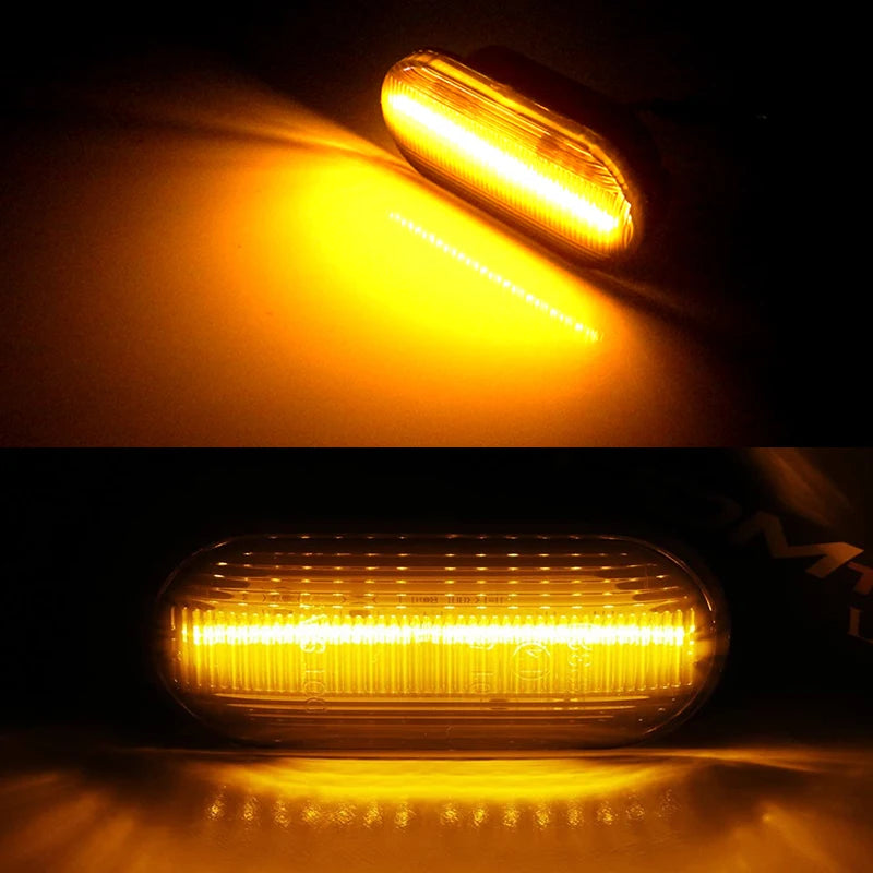 Indicador luminoso dinâmico do sinal de giro, marcador lateral, VW Bora, Golf 3, 4, MK4, Jette, Lupo, Passat Z2, 3BG, Polo SB6, SEAT, Ibiza, T5, 2 Pcs
