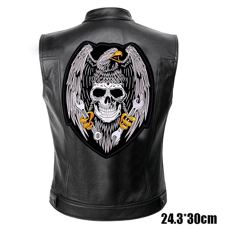 Patches Bordados Grandes para Costurar ou Termocolantes em Couro, Jeans, Roupas, DIY, Motocicleta, Biker, Punk