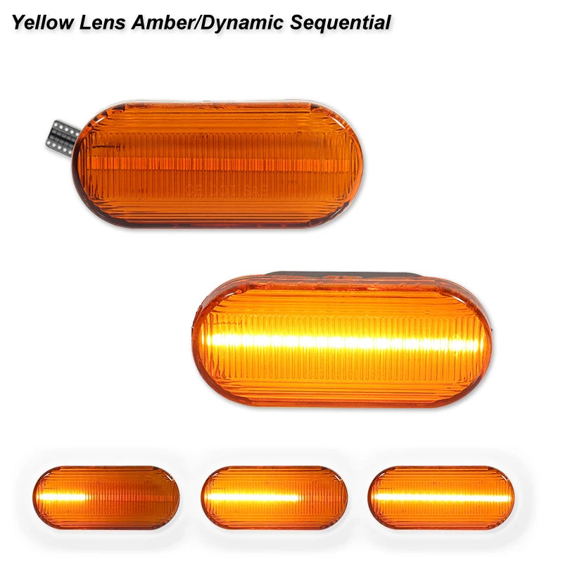 Indicador luminoso dinâmico do sinal de giro, marcador lateral, VW Bora, Golf 3, 4, MK4, Jette, Lupo, Passat Z2, 3BG, Polo SB6, SEAT, Ibiza, T5, 2 Pcs