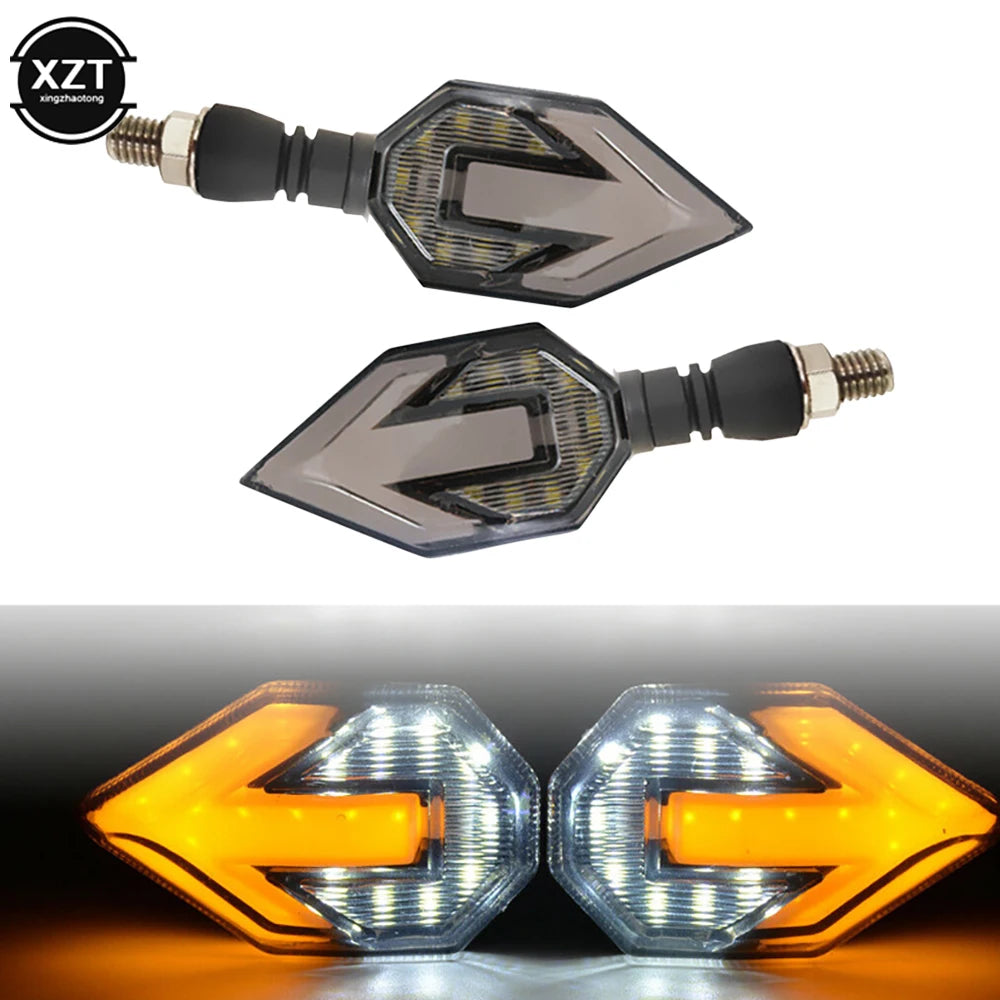 2 pçs/lote universal led sinais de volta da motocicleta luz 12v ip68 à prova dip68 água luzes da cauda azul amarelo luzes traseiras acessórios