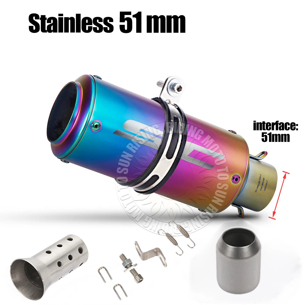 51/60/63mm inoxidável sc moto escape & db assassino para gp projeto de corrida silenciador tubo cauda atualização modificado